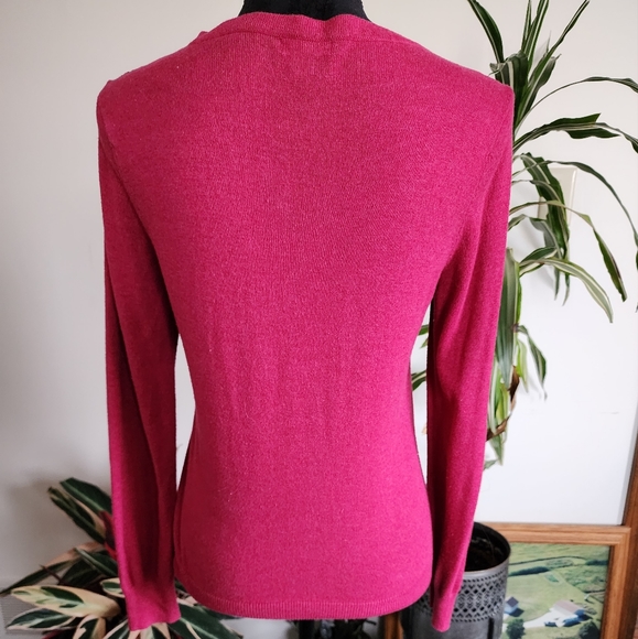 Merona sequined cardigan sweater, burgundy, size medium - Picture 4 of 6
